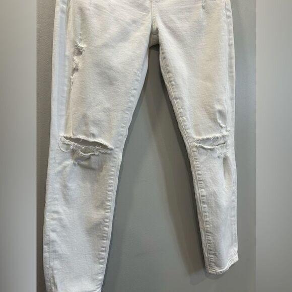 Citizens of Humanity Rocket Crop White Denim Distressed Skinny Jeans - Picture 4 of 14